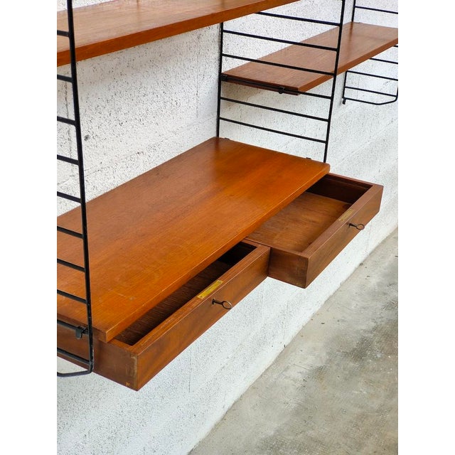 Nordic Scandinavian Style Stripes Bookcase, 1960s For Sale - Image 11 of 14