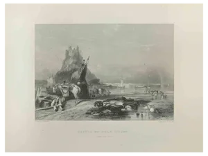 Edward Francis Finden, Castle of Holy Island, Engraving by E.Finden, 1845