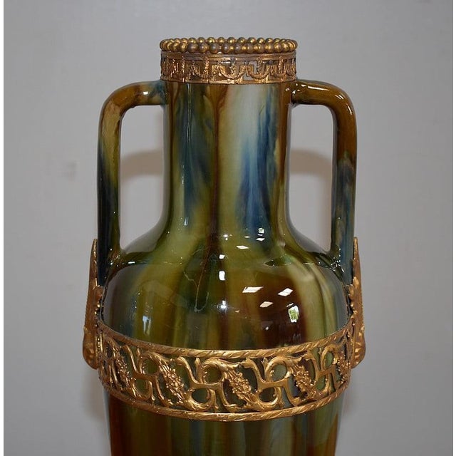 Baluster Vases with Earthenware Handles, 1900s, Set of 2 For Sale - Image 6 of 14