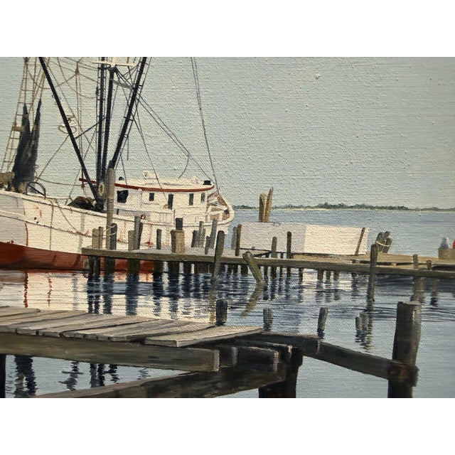 Realism 1970's Vintage Realism Coastal Acrylic on Canvas Signed Gloria Pelkey For Sale - Image 3 of 12