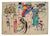 1980s Kandinsky - Accompanied Center - Inspired Hand Knotted Area - Wall Rug- 3′7″ × 5′ For Sale - Image 6 of 18