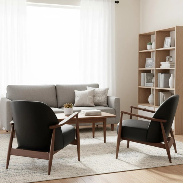 Built with an elegant ashwood frame, it offers exceptional sturdiness and visual appeal. The top-grain leather upholstery...