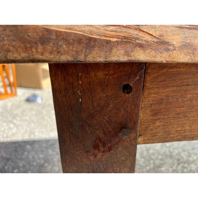 18th Century Antique Cherry Tapered Leg Farmhouse Table 101'' For Sale - Image 5 of 8