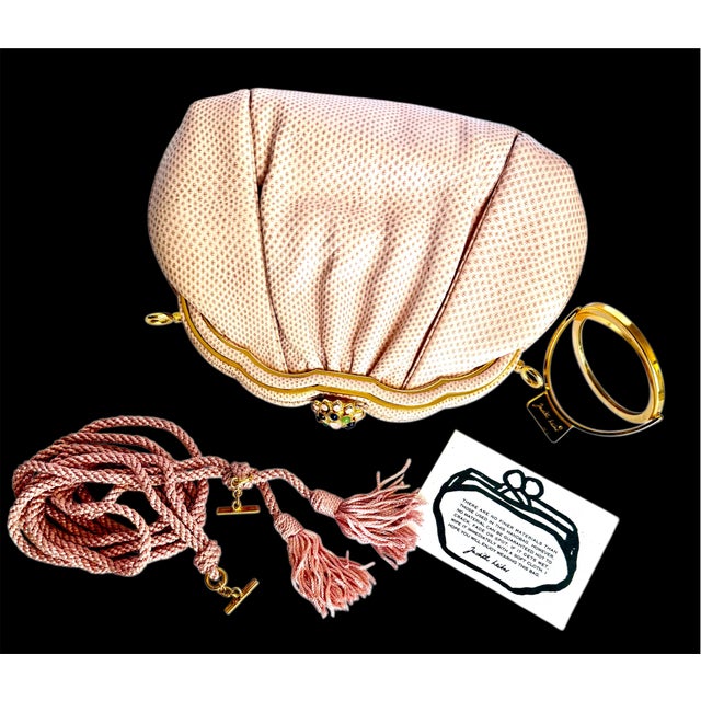 1990s Judith Leiber Karung Snakeskin Tassel Gemstone Day Evening Shoulder Handbag Vintage For Sale - Image 15 of 18