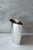 Vintage mid century modernist silver oblong form vase. Unsigned