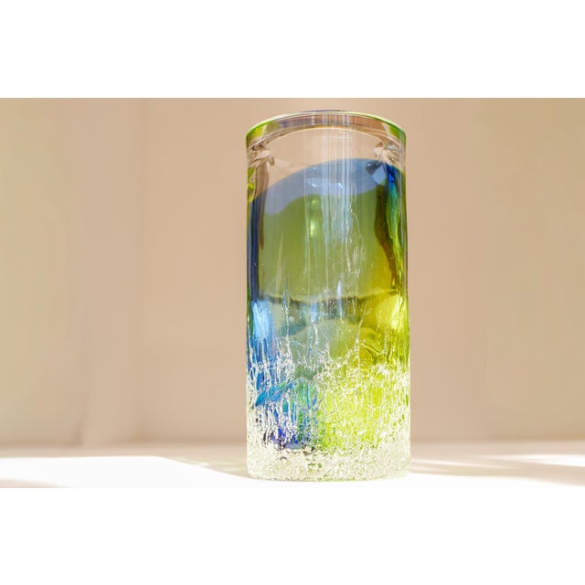 Blue Scandinavian Art Glass Unik Vase by Göran Wärff Kosta for Kosta Boda, Sweden, 1980s For Sale - Image 8 of 14