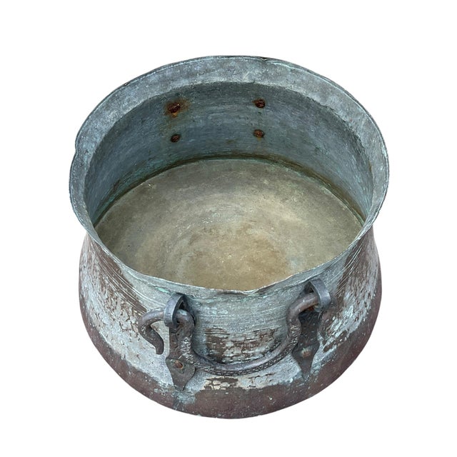 Silver Late 19th Century Antique Primitive Bucket, Cauldron or Kettle With Handles For Sale - Image 8 of 13