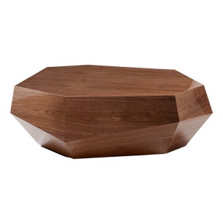 Three Rocks Low Coffee Table in Walnut Veneer from Insidherland For Sale
