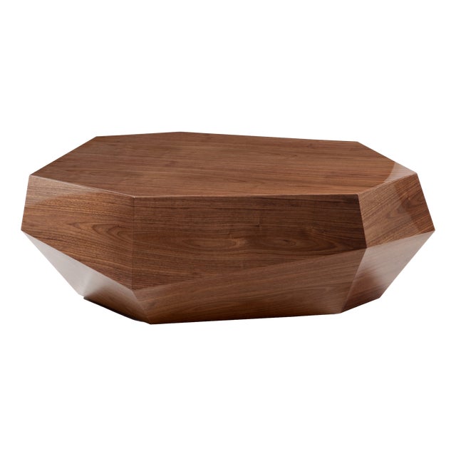 Three Rocks Low Coffee Table in Walnut Veneer from Insidherland For Sale