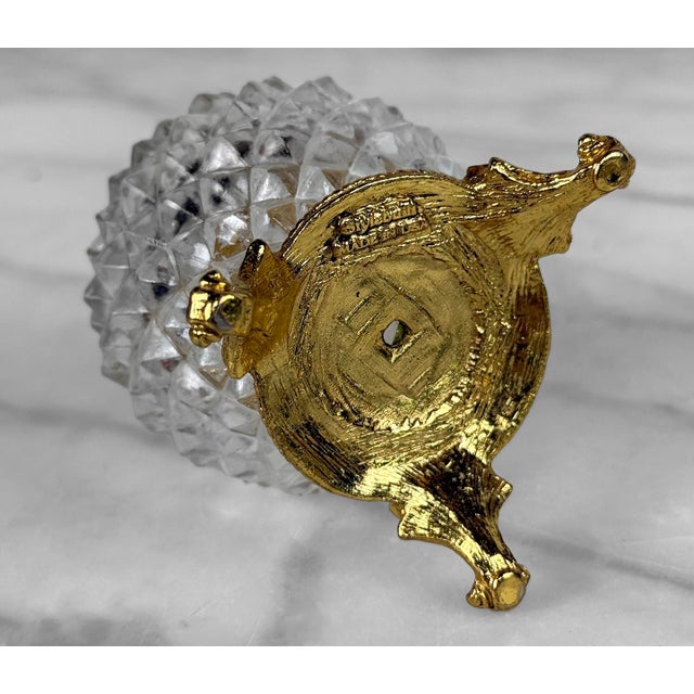 Vintage Victorian Gold Ormolu Crystal Vanity Perfume Bottle For Sale - Image 9 of 9