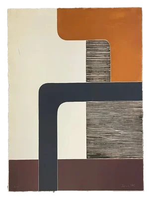 1960s Jacqueline Debutler Mid Century Modern Abstract Lithograph