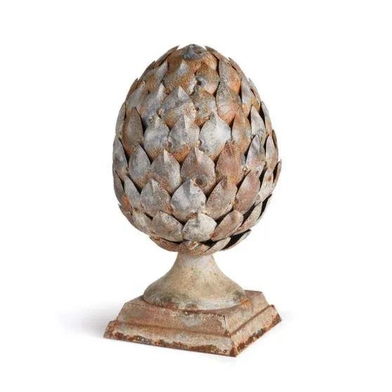 Rustic Weathered Metal Artichoke from Kenneth Ludwig Chicago For Sale - Image 3 of 3