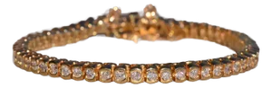 The Dunn Rock: Half Bezel Set Diamond Tennis Bracelet with Natural Diamonds