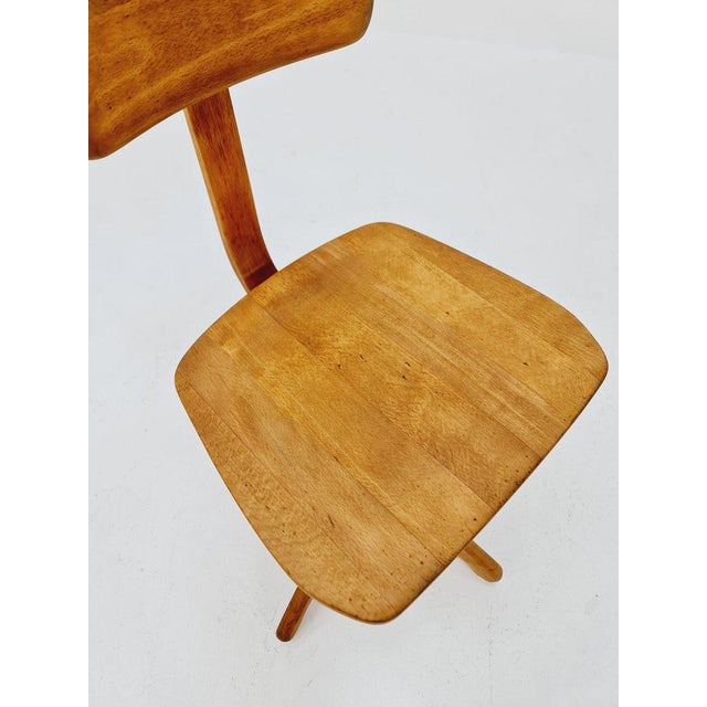 Brown Bauhaus Swivel Office Chair in Wood by Stollgiroflex, 1930s For Sale - Image 8 of 11
