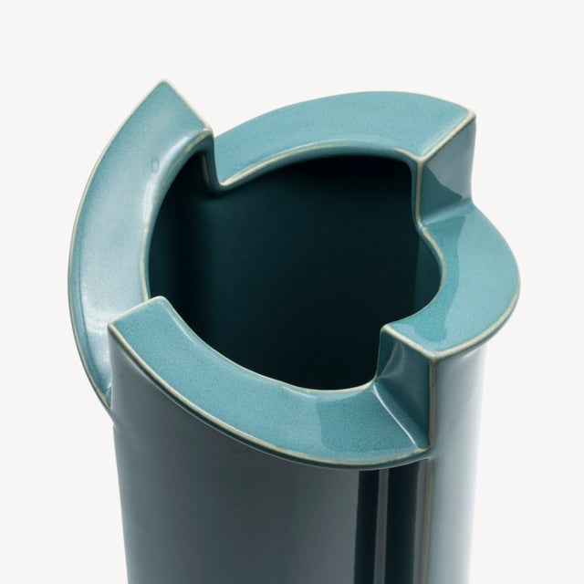 Windmill Turquoise Porcelain Vases by Jan Van Der Vaart for Rosenthal, Set of 2, 1988, Set of 2 For Sale - Image 12 of 15