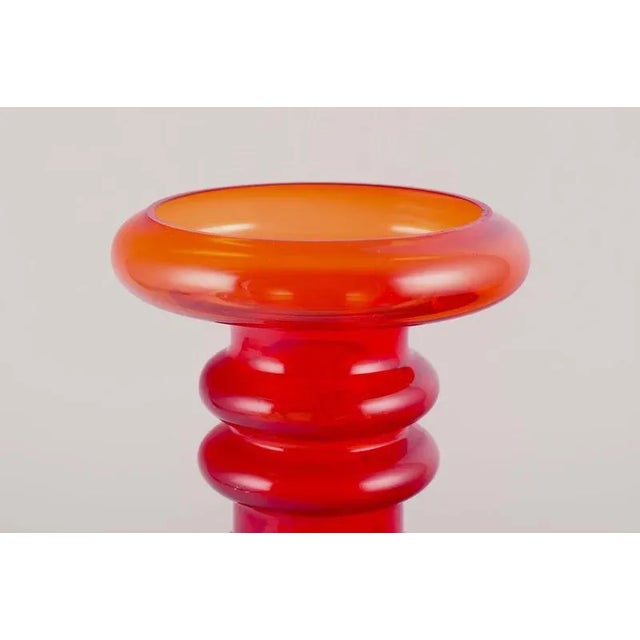 Carmen Vase in Orange Art Glass by Tamara Aladin for Riihimäki Glass, Finland, 1960s For Sale - Image 3 of 7