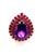 Gemstone Bochic “Orient” Vintage Natural Ruby & Amethyst Ring Set In 18 K Gold & Silver For Sale - Image 7 of 9