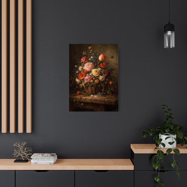 Paper Atelier Aria Lumae Abundant Flemish Basket Floral Still Life Grand 27 by 38 Board Print For Sale - Image 7 of 16