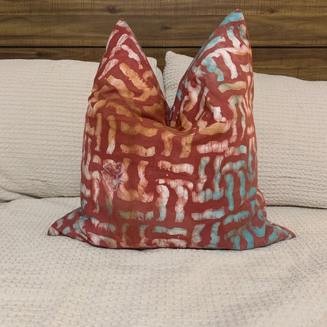 Handmade Adire (Tie-Dye) Decorative Throw Pillow Cover For Sale - Image 6 of 12