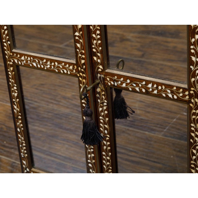 English English 19th Century Miniature Cabinet with Scrollwork Inlay and Inner Drawers For Sale - Image 3 of 12