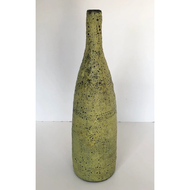 Mid-Century Modern Vintage Signed Fat Lava Vessel Vase, 19 Inches For Sale - Image 3 of 9