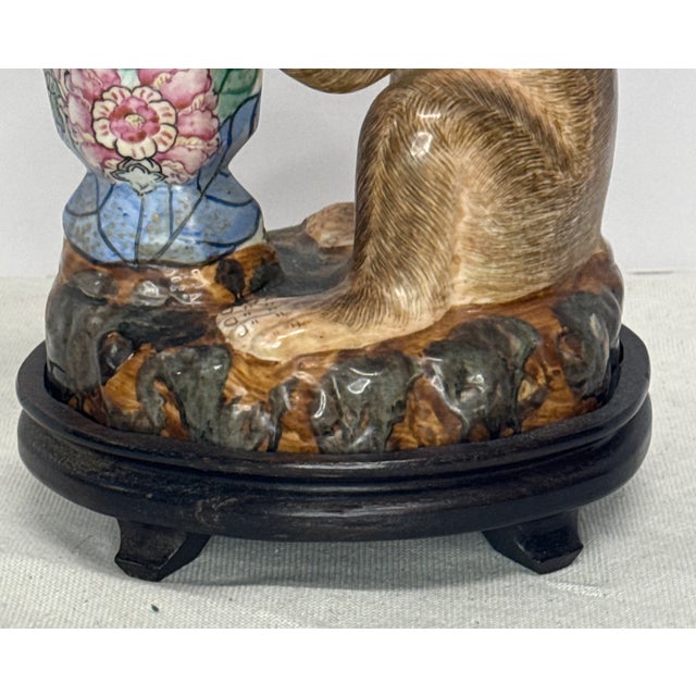 1980s Tobacco Leaf Monkey Lamp For Sale - Image 14 of 15