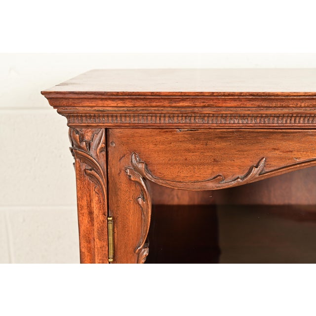 Brown Antique Victorian Carved Mahogany Bookcase or Bar Cabinet, Circa 1890s For Sale - Image 8 of 16