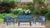 2020s Sardinia Aluminum Frame Outdoor 74" Love Seat / Sofa - Blue Cushions For Sale - Image 5 of 14