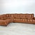 Dimensions: H 32” x W 130” x D 39.3” x SH 17.5” Two-seat sofa - W 75” Vintage Italian brown leather sectional sofa bed...