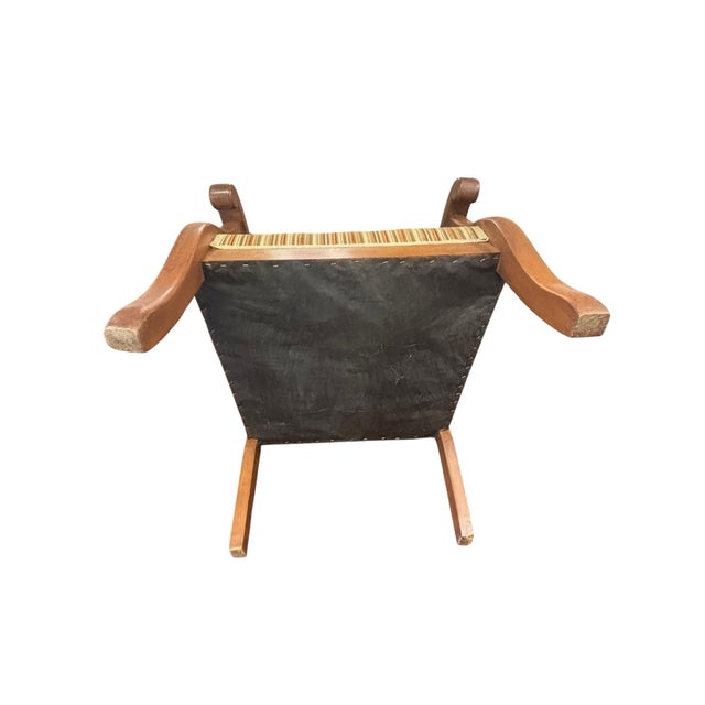 Pair of Antique American Empire Walnut Scroll Arm Upholstered Library Chairs, C. 1840–1870, Set of 2 For Sale - Image 12 of 12