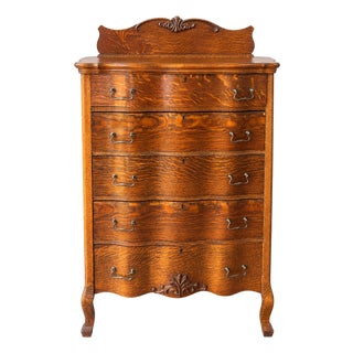 Antique Serpentine Highboy Dresser For Sale
