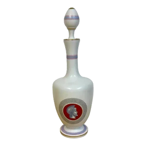 19th C French Opaline Grand Tour Greco-Roman Portrait Decanter