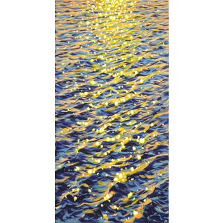 Sunset. Glare on the Water. Modern Original Painting. Ryna Kastsova For Sale