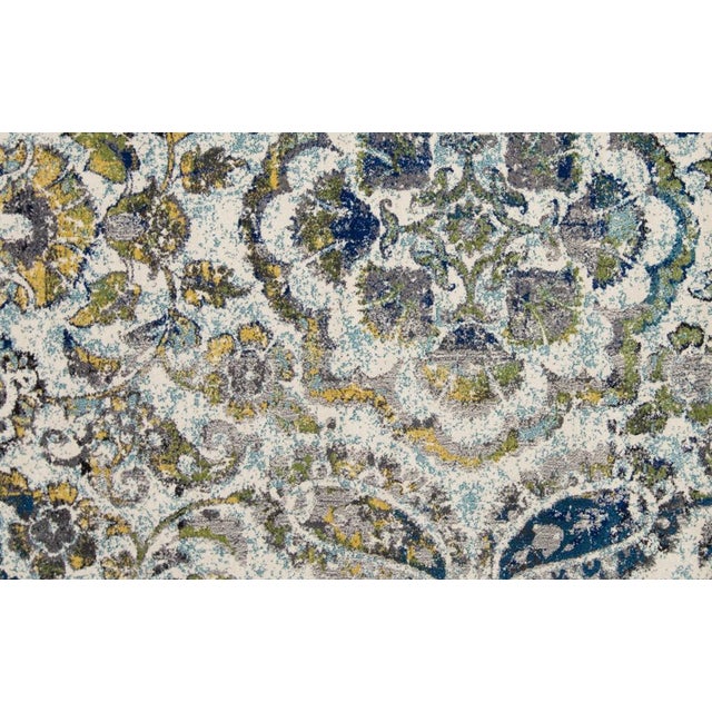 Brixton Contemporary Rug Teal Blue Green Gold 2ft 10in X 11ft 10in Runner Chairish
