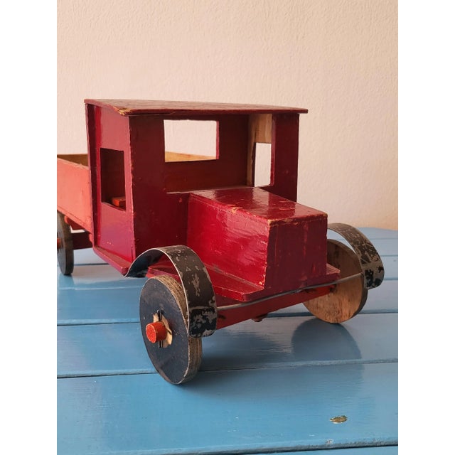 Antique Handmade Wooden Toy Truck, 1940s For Sale - Image 5 of 12