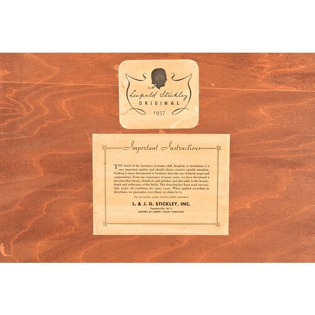 Wood L. & J. G. Stickley American Colonial Cherry Wood Framed Wall Mirror, 1957 For Sale - Image 7 of 8