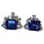 Blue 13 Carat Emerald Cut Tanzanite & 5 Carat Diamond 18 Karat Two Tone Gold Earring For Sale - Image 8 of 8