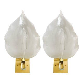 Pair of 1960s Large Murano Glass Sconces For Sale