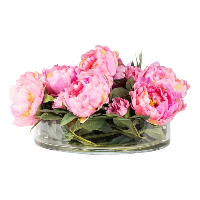 Italian Round Pink Peony Composition from VGnewtrend For Sale
