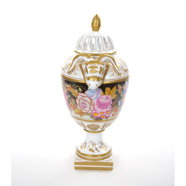 Traditional Antique German Meissen Porcelain Painted & Gilt Decorative Covered Urn For Sale - Image 3 of 13