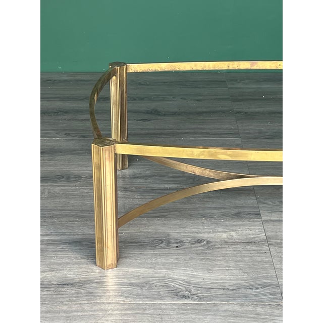 Mid-Century Mastercraft Brass Coffee Table With Glass Top For Sale - Image 9 of 16