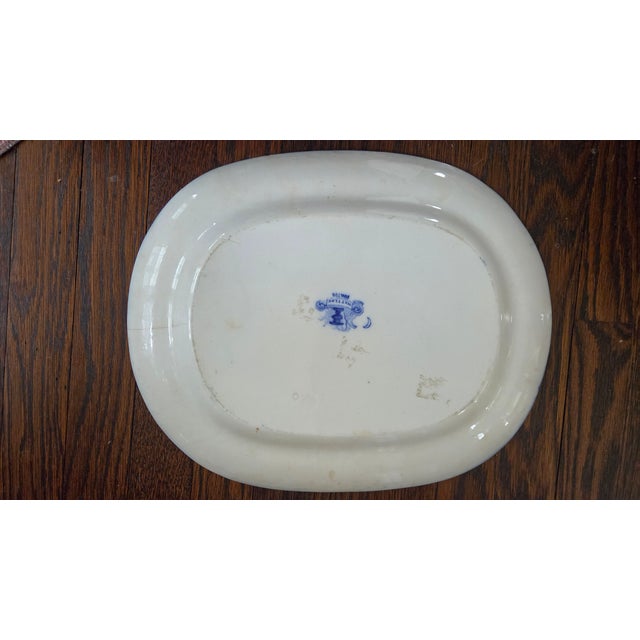 Antique Doulton Burslem Watteau Flow Blue Platter, Circa 1890 For Sale - Image 17 of 18