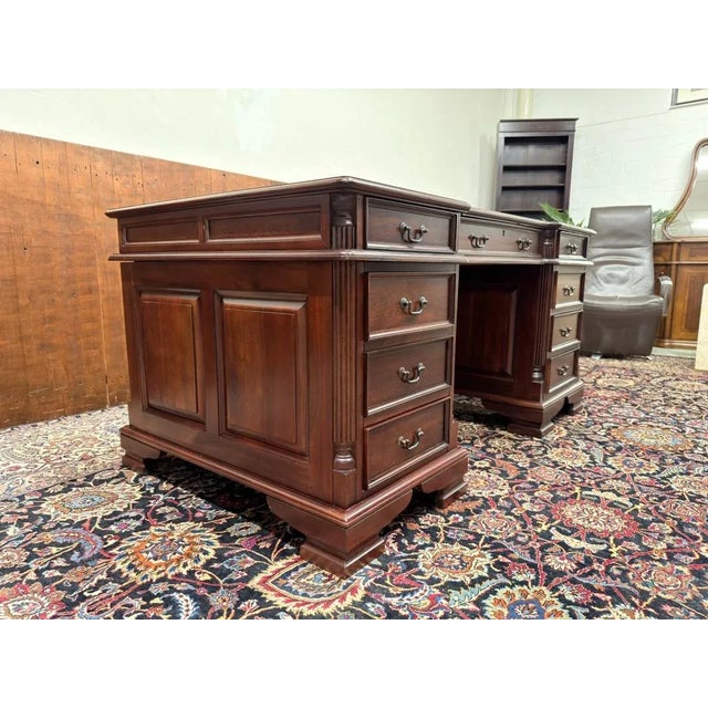 English Chesterfield Partners Desk For Sale - Image 5 of 18