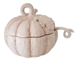 1980s Mikasa "Countryside Harvest" Soup Tureen & Ladle 3 Piece Set