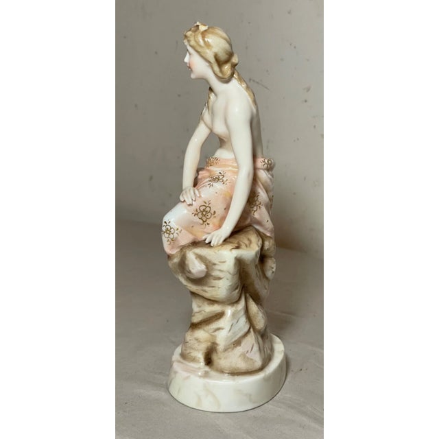 Figurative Antique Handmade Von Schierholz German Porcelain Lady Woman Figurine Statue For Sale - Image 3 of 12
