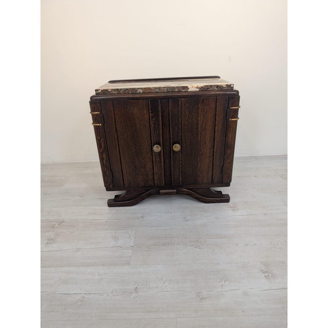 Art Nouveau Oak Cabinet with Marble, 1930s For Sale - Image 14 of 14