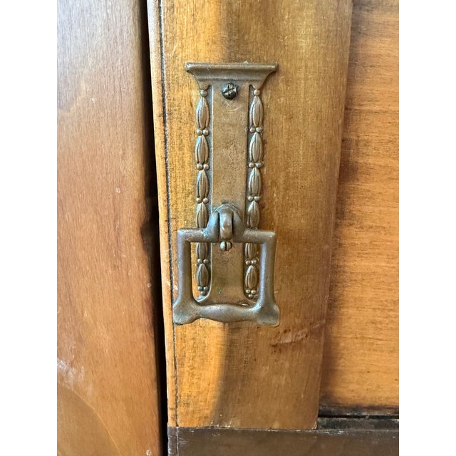 Antique 1890’s Art Nouveau Carved Oak Side Board Buffet For Sale - Image 10 of 11