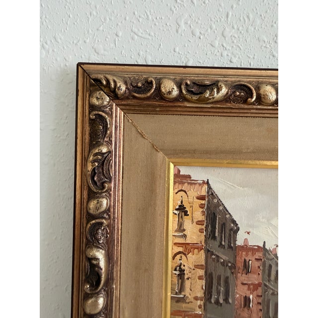 Impressionist Mid 20th Century Antonio De Vity (1901-1993) Italian Oil Painting Venice Canal Gondola Cityscape For Sale - Image 3 of 8