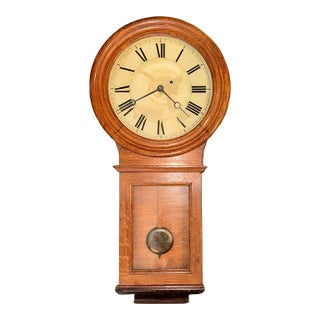Eastman Clock Co Boston, Antique Weight Driven Regulator Wall Clock For Sale
