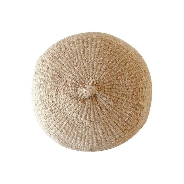 Modern Round Cushion - Beige (L) For Sale - Image 3 of 3